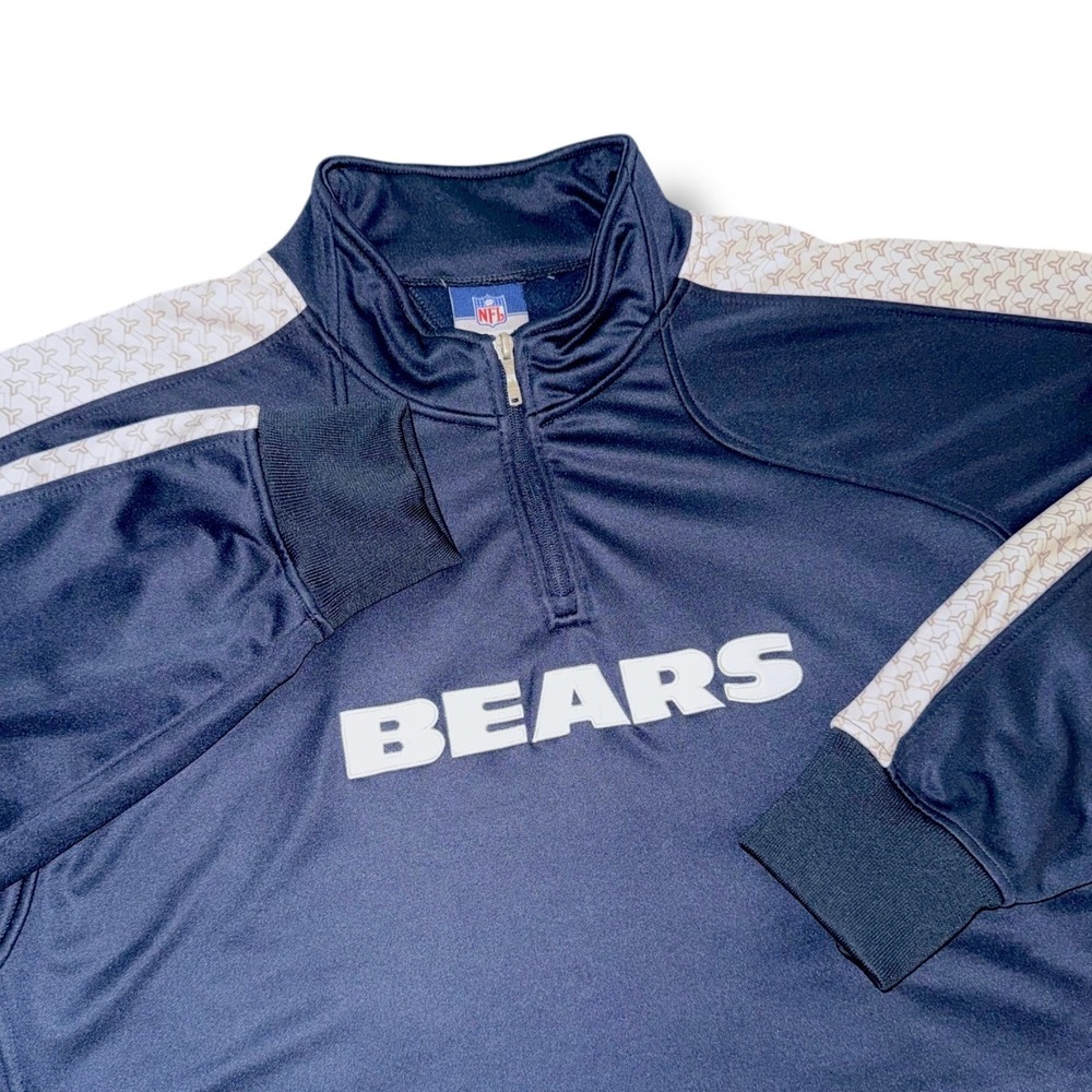 Reebok Chicago Bears NFL Pullover Mens XL Navy Blue Vintage Quarter Zip 8227A 07
